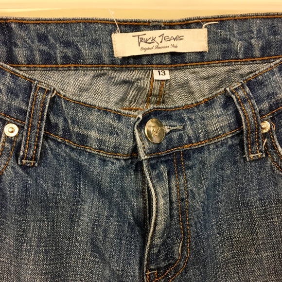 Truck Jeans Flare Style Blue Distressed Jeans - Picture 2 of 4